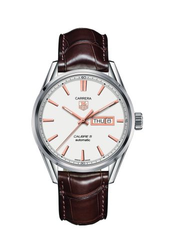 TAG Heuer Carrera Calibre 5 Day Date Stainless Steel / Silver / Alligator